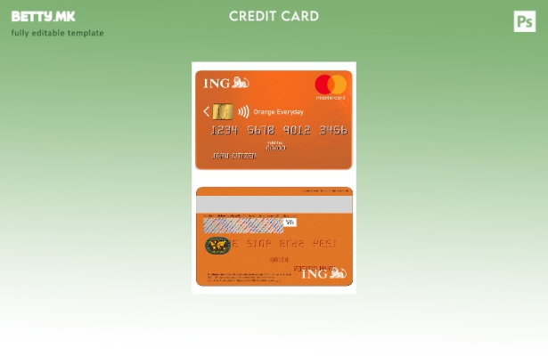 Модерен стил Холандија ING Orange MasterCard шаблон